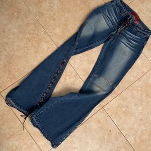 90’s Vintage Bongo Lace up Flare Jeans